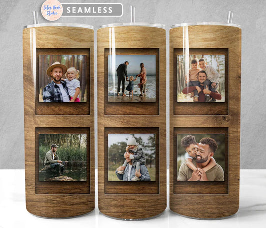 Family 6 Photo Upload 20/30oz Insulated Skinny Tumbler