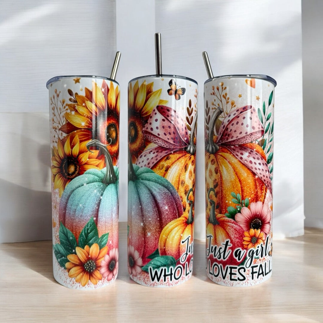 Just a Girl Who Loves Fall 20/30oz Insulated Skinny Tumbler