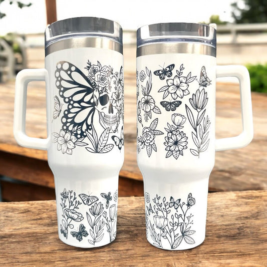 Skull and Butterfly 30oz/ 40oz Quencher Tumbler