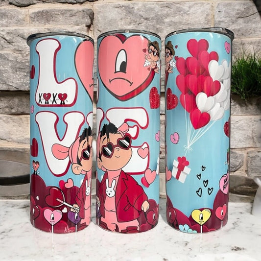 Bad Bunny Valentines 20/30oz Insulated Skinny Tumbler