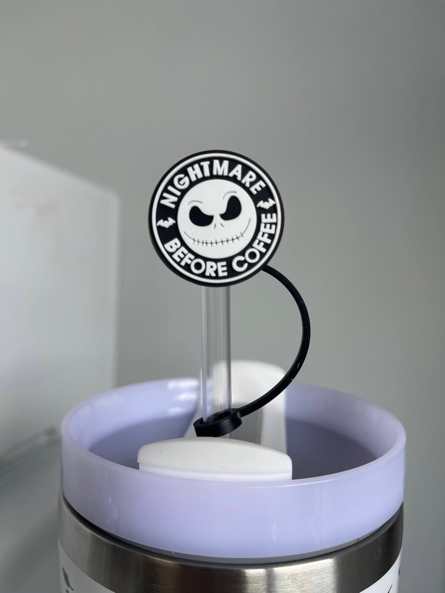 Nightmare Before Christmas Straw topper cover for 40oz Quencher tumbler. Fits Stanley V1 and H2.0 and all Dupes