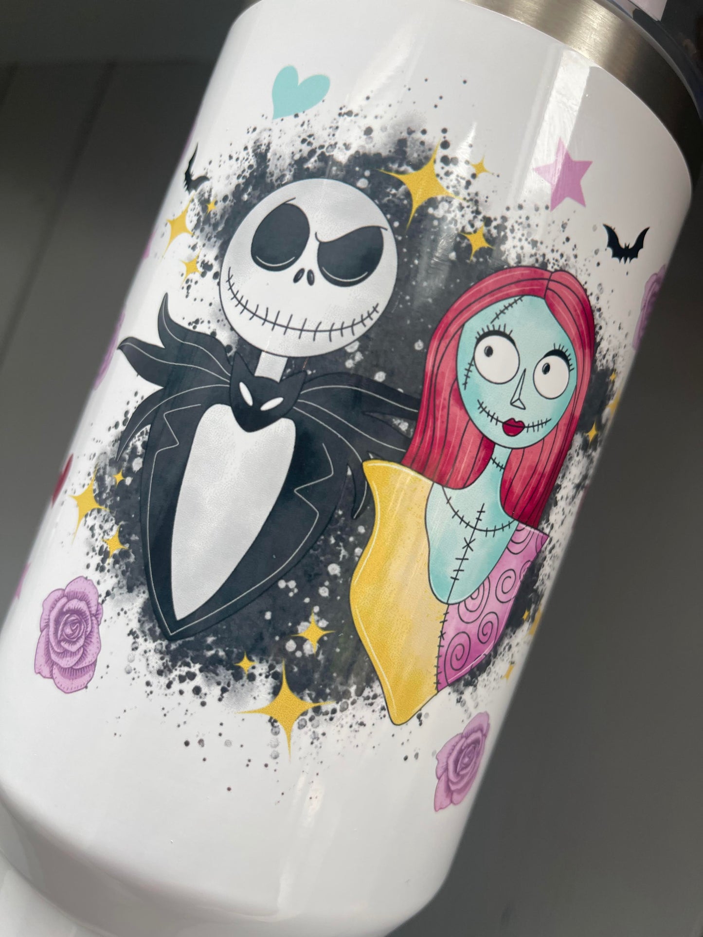 Nightmare Before Christmas Jack and Sally 40oz Quencher Tumbler