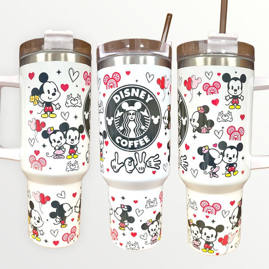 Disney Mickey and Minnie Valentine 30oz/40oz Quencher Tumbler with Optional Personalisation