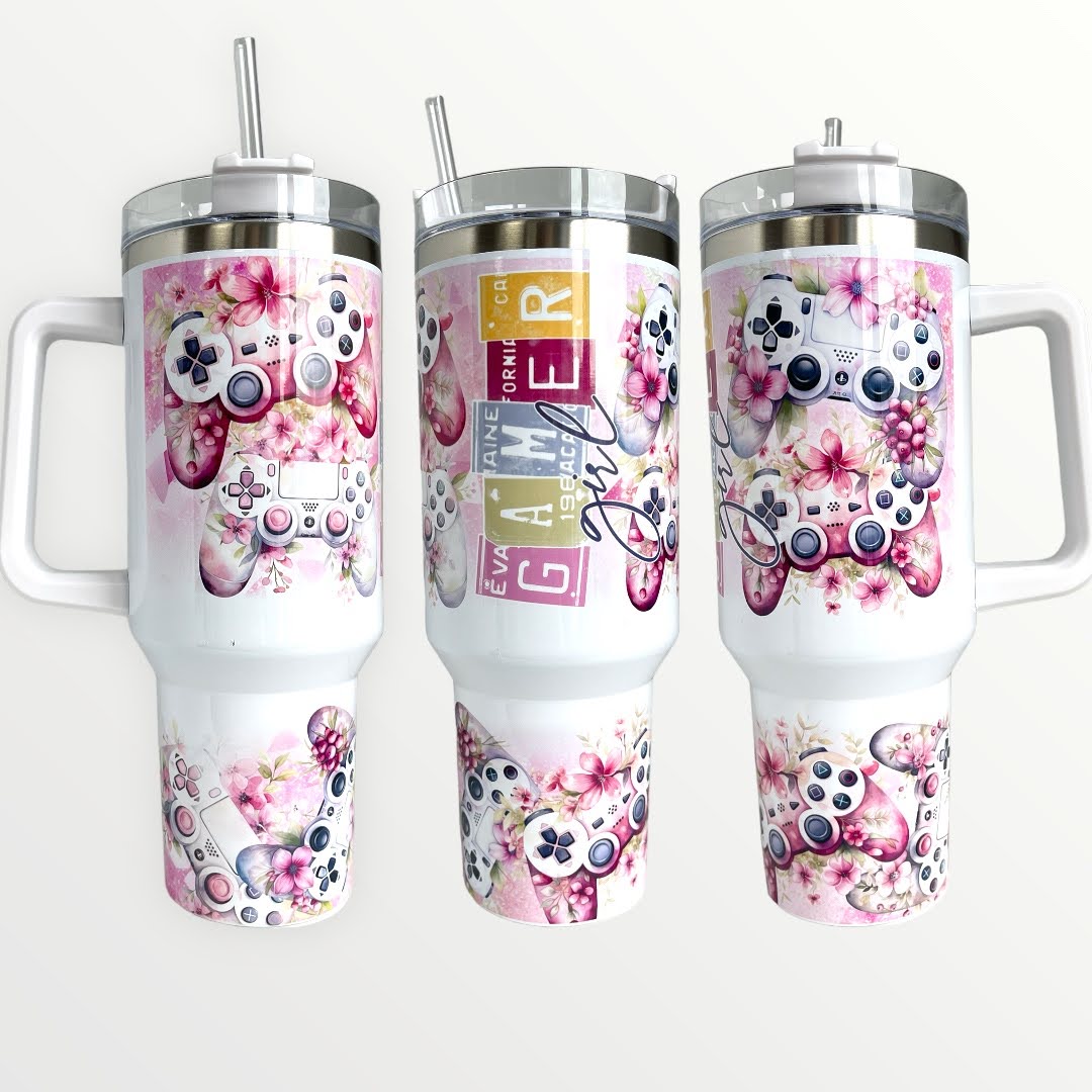 Gamer PINK 30oz/40oz Quencher Tumbler with Optional Personalisation