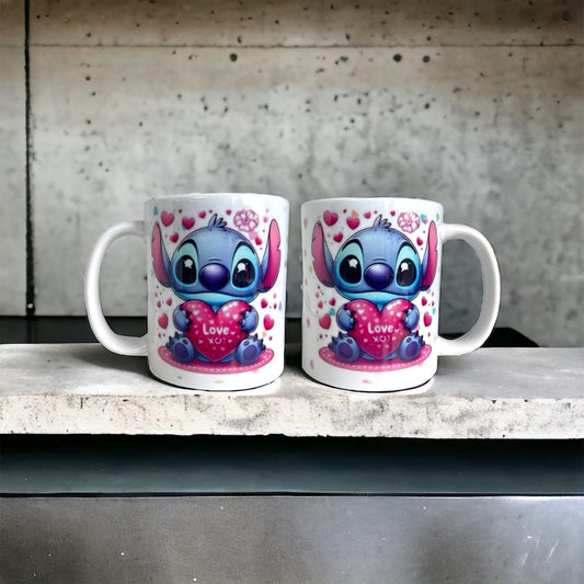 Stitch Valentine Mug With Optional Personalisation