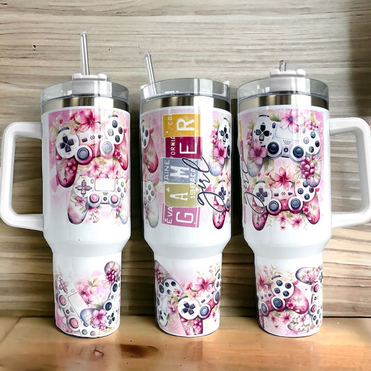 Gamer PINK 30oz/40oz Quencher Tumbler with Optional Personalisation