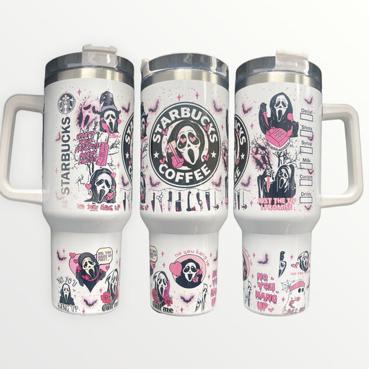 Scream Ghostface 40oz Quencher Tumbler with Optional Personalisation