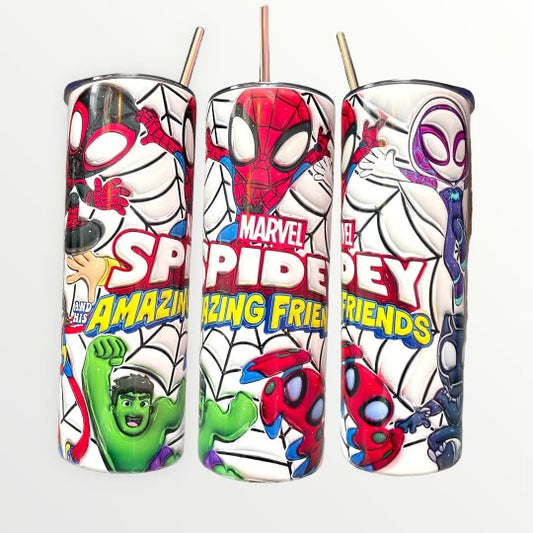 Spider-Man Amazing Friends Bubble Effect 20/30oz Insulated Skinny Tumbler