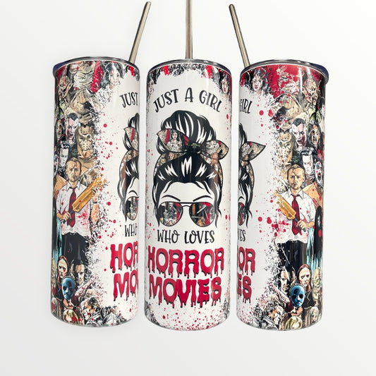 Moms Life Just a Girl Who Loves Horror Movies insulated 20/30oz Tumbler