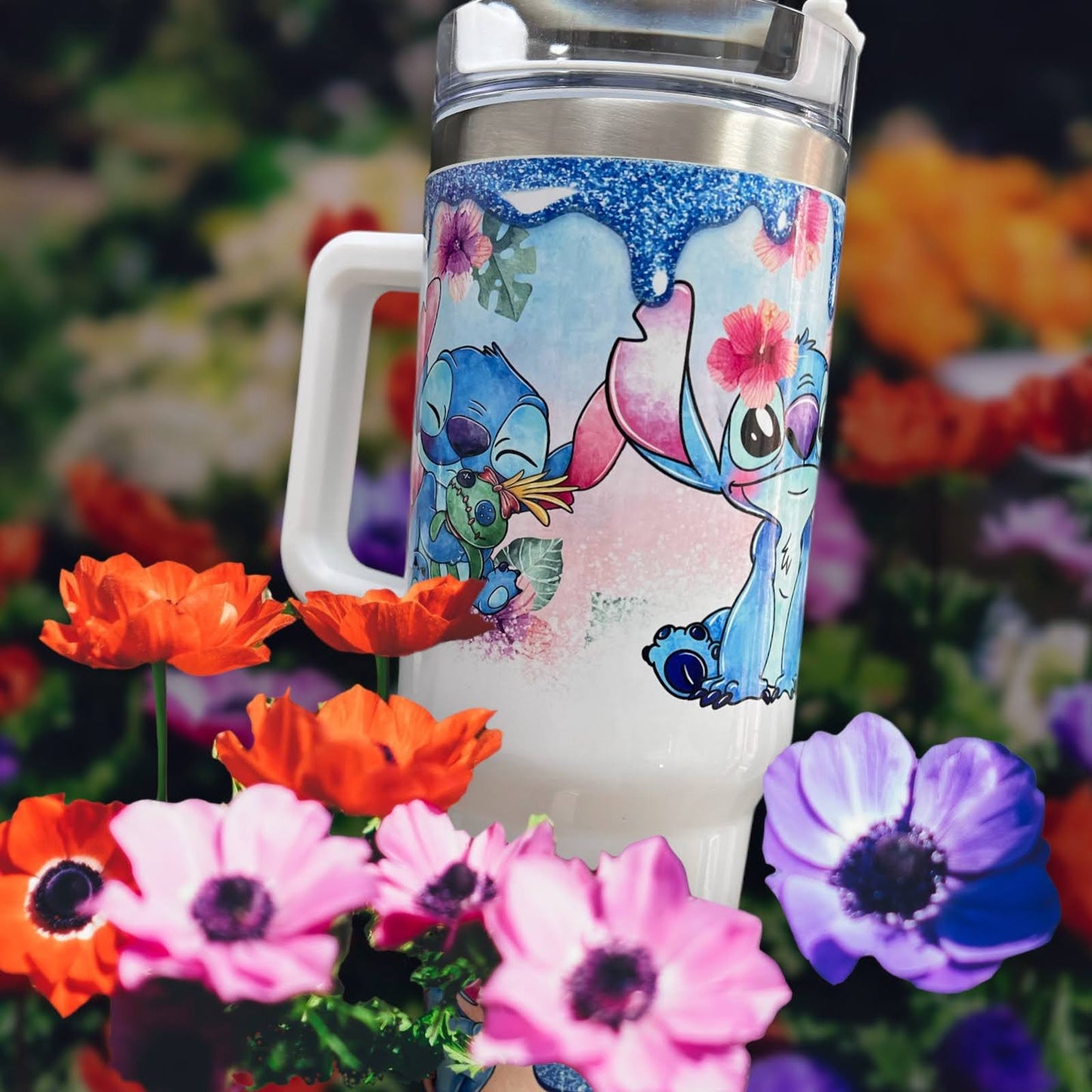 Stitch Cups Lilo And Stitch 40Oz Stainless Steel Stanley Tumbler Dupe Cup  With Handle 40 Oz Disney Gift For Movie Lover - Laughinks
