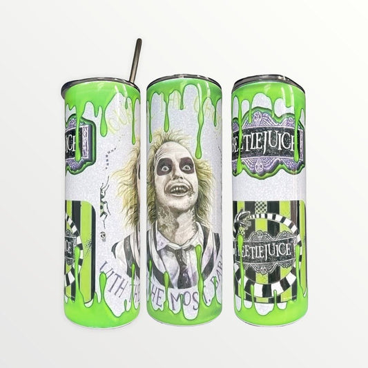 Beetlejuice Halloween Insulated 20oz Thermal Skinny Tumbler With Optional Personalisation
