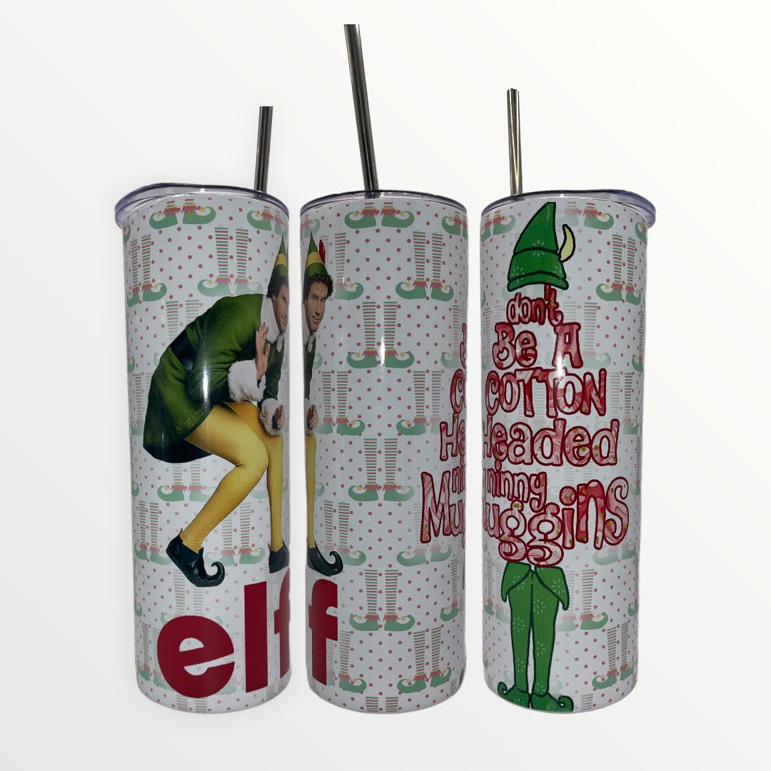 Elf skinny tumbler, Buddy the elf, 20 oz skinny tumbler, Christmas movie,  elf