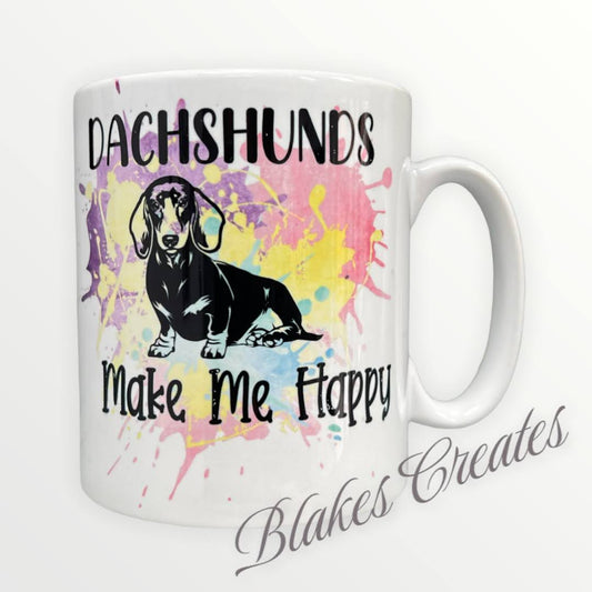 Dachshunds Make Me Happy 11 oz (312g) Novelty Mug