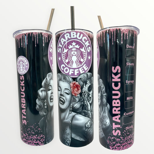 Starbucks Marilyn Monroe Insulated 20oz Thermal Skinny Tumbler