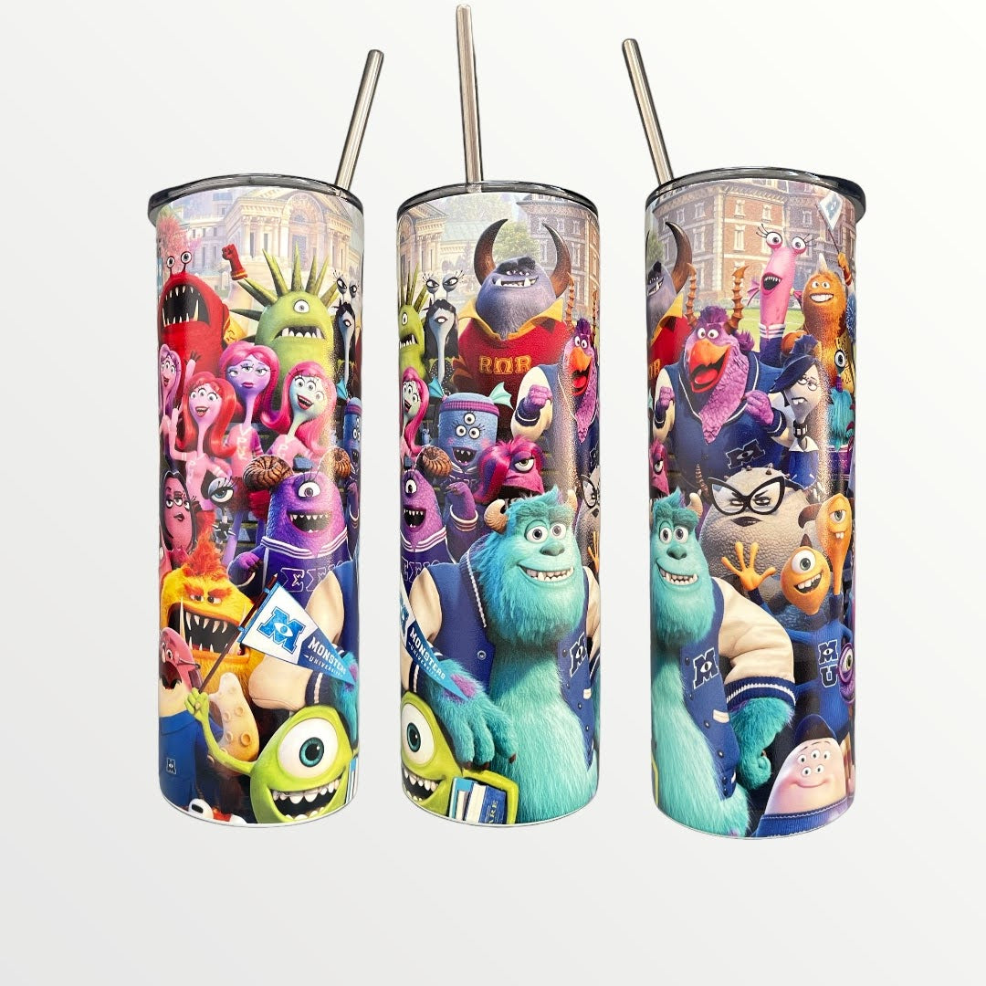 Disney Tumbler with Straw - Monsters University Mike and Sulley