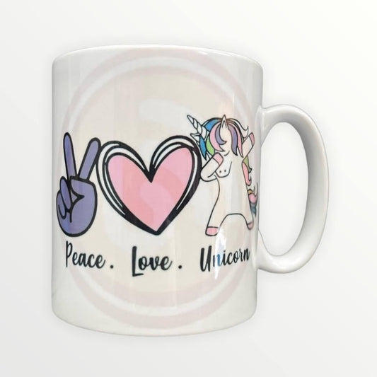 Peace. Love. Unicorn. 11 oz (312g) Novelty Mug